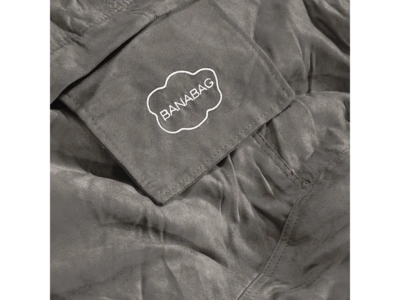 Reuze grijze microsuède poef 120 cm