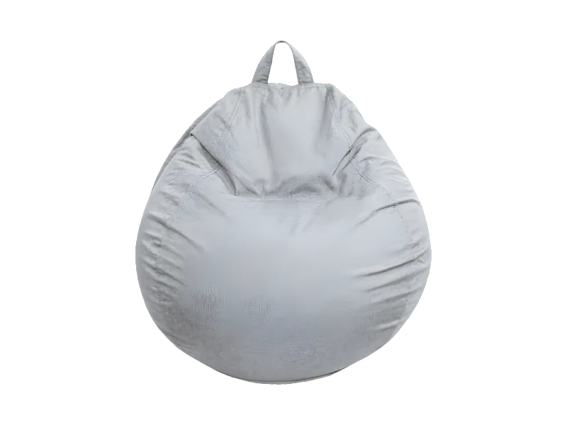 Beige peervormige poef 120 x 100 cm