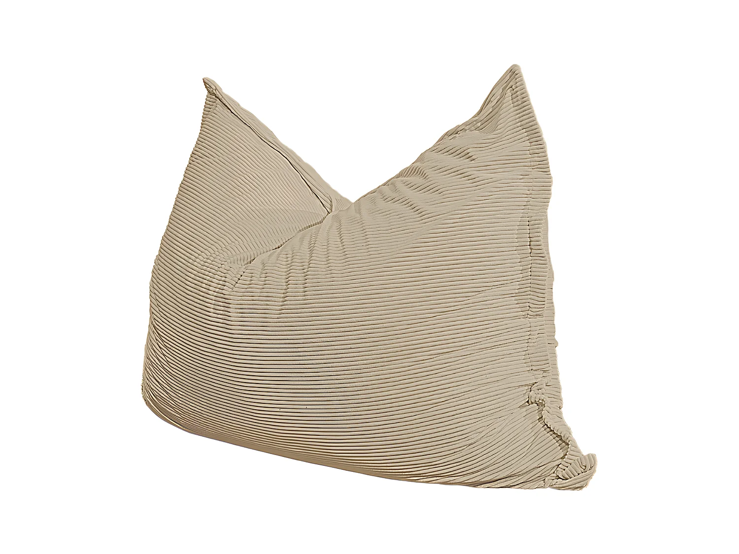 Pouf velours côtelé déhoussable Beige 180 x 140 cm