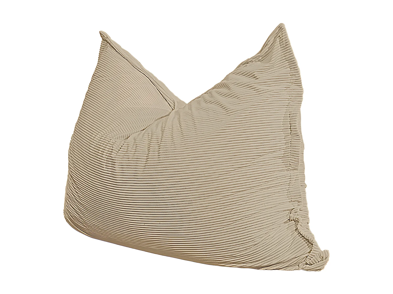 Puf en terciopelo acanalado Beige 180 x 140 cm