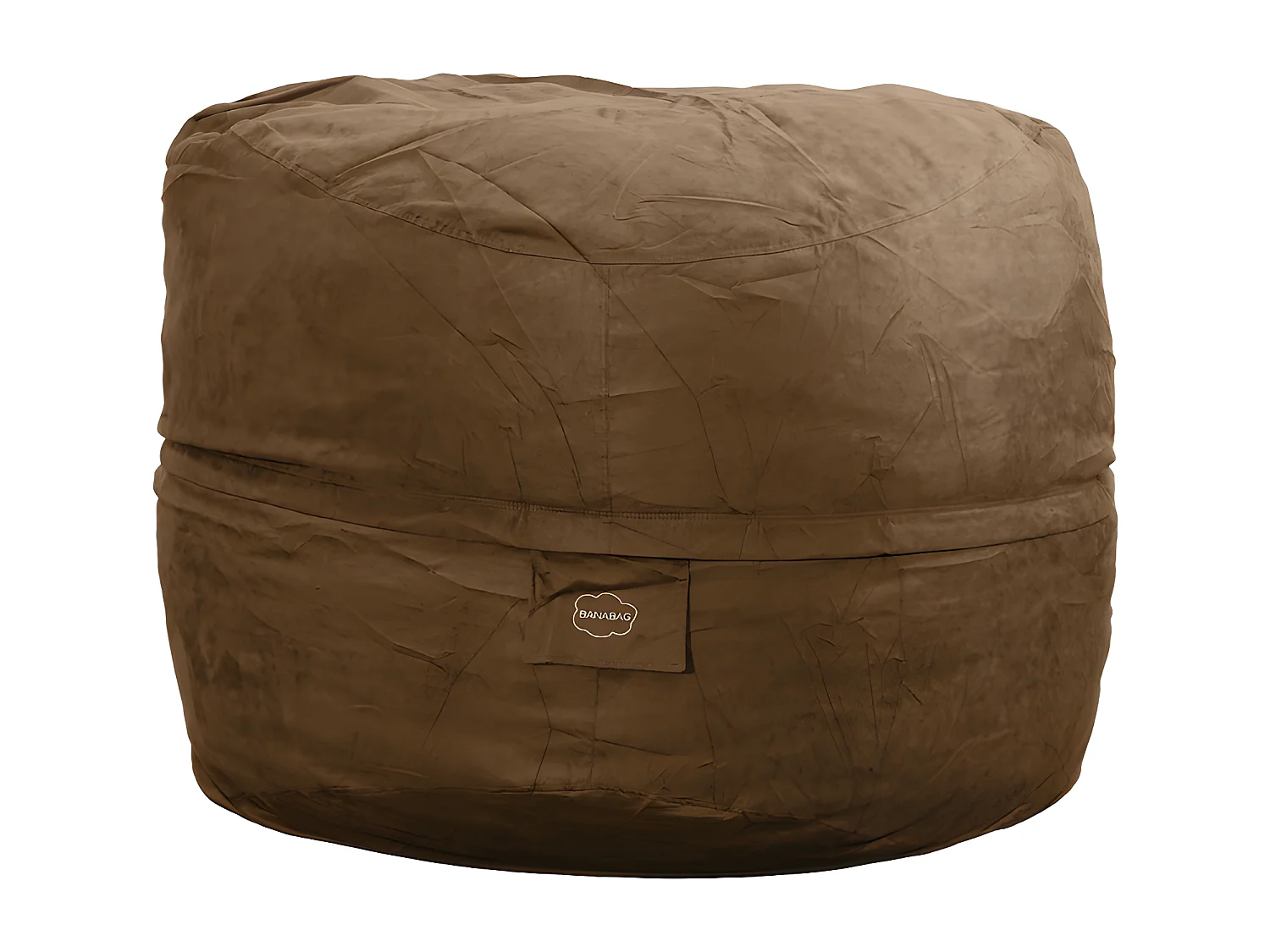 Pouf géant déhoussable microsuède chocolat 180 cm