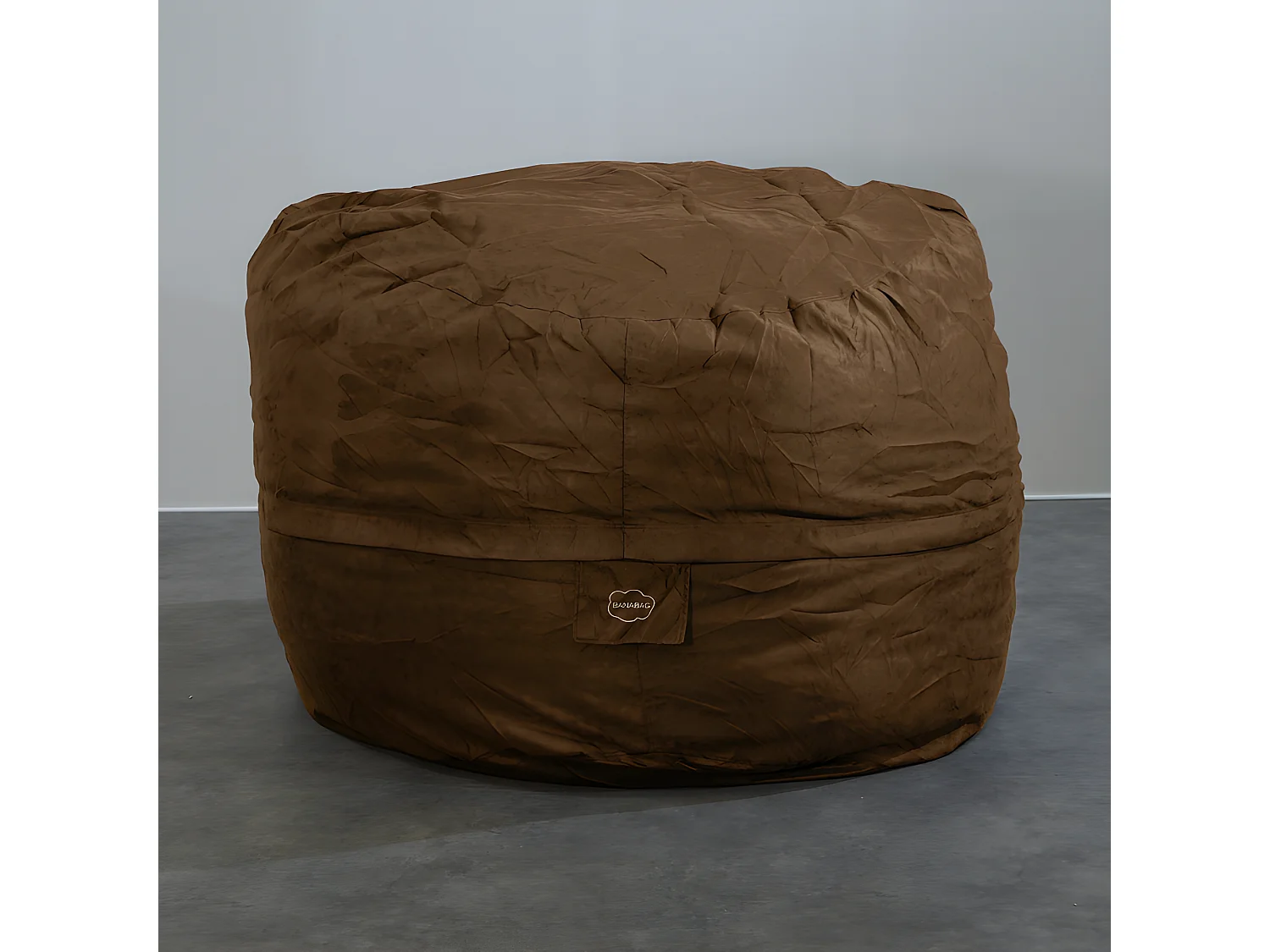 Pouf géant déhoussable microsuède chocolat 180 cm