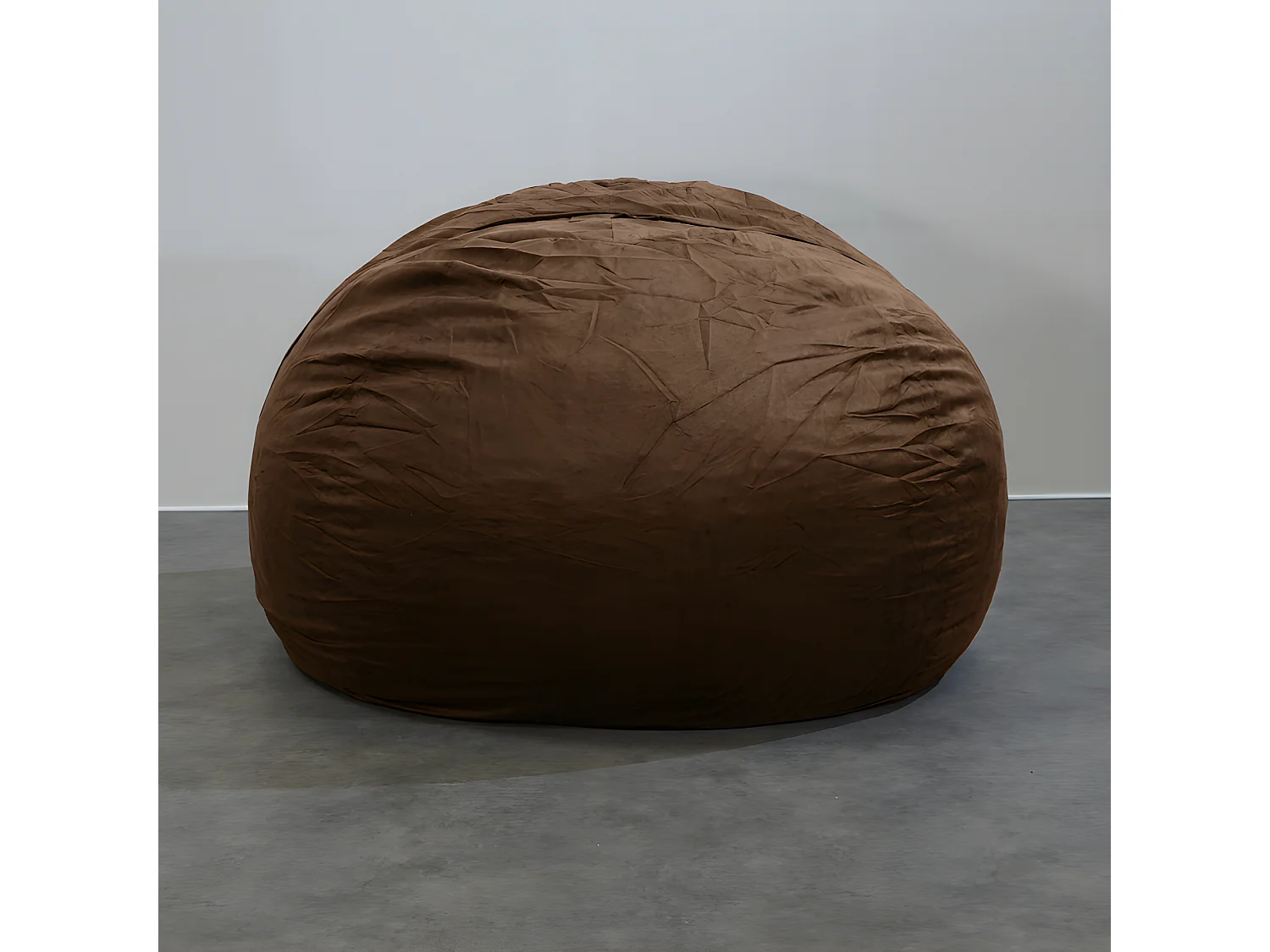 Pouf géant déhoussable microsuède chocolat 180 cm