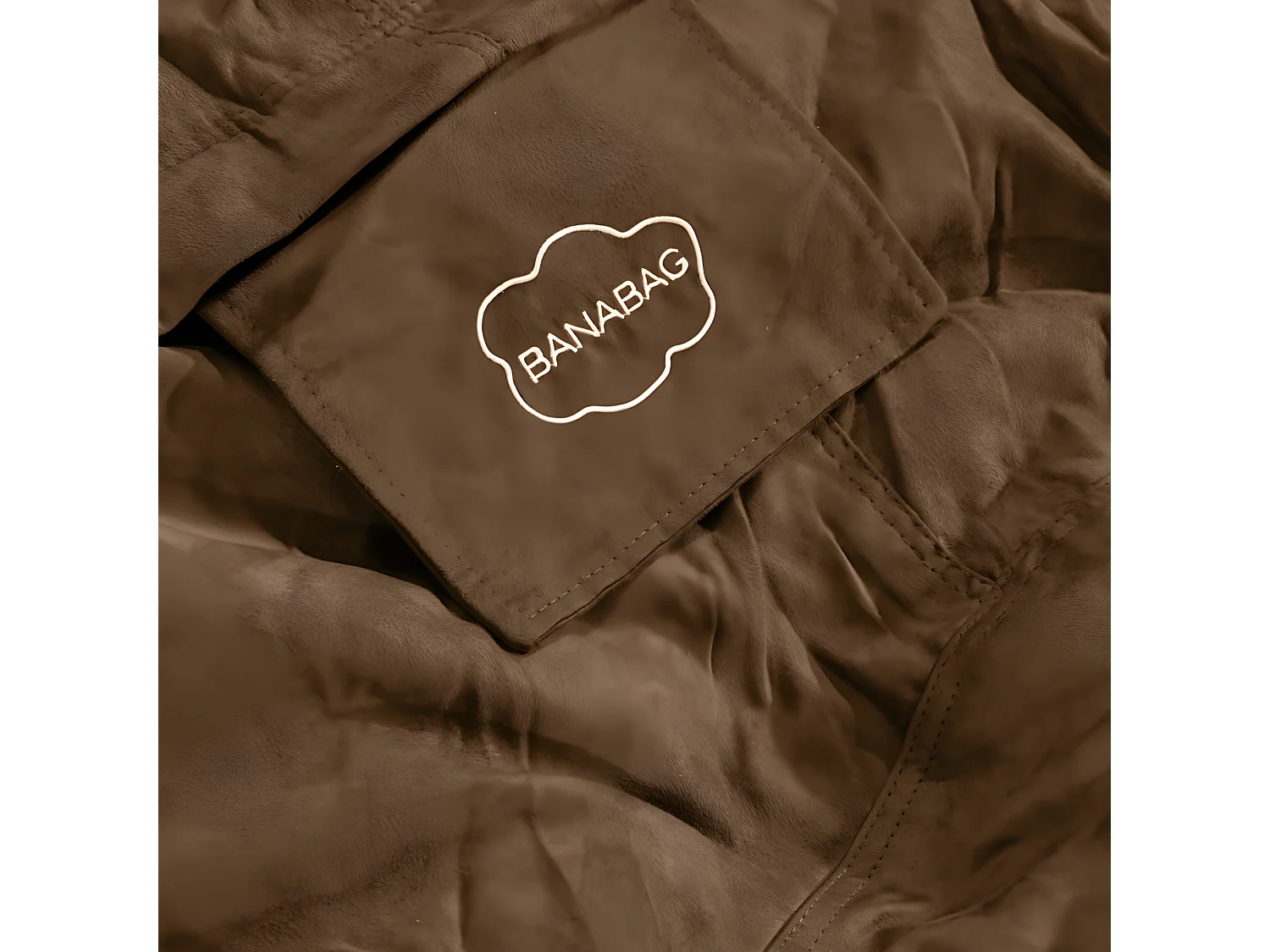 Pouf géant déhoussable microsuède chocolat 180 cm