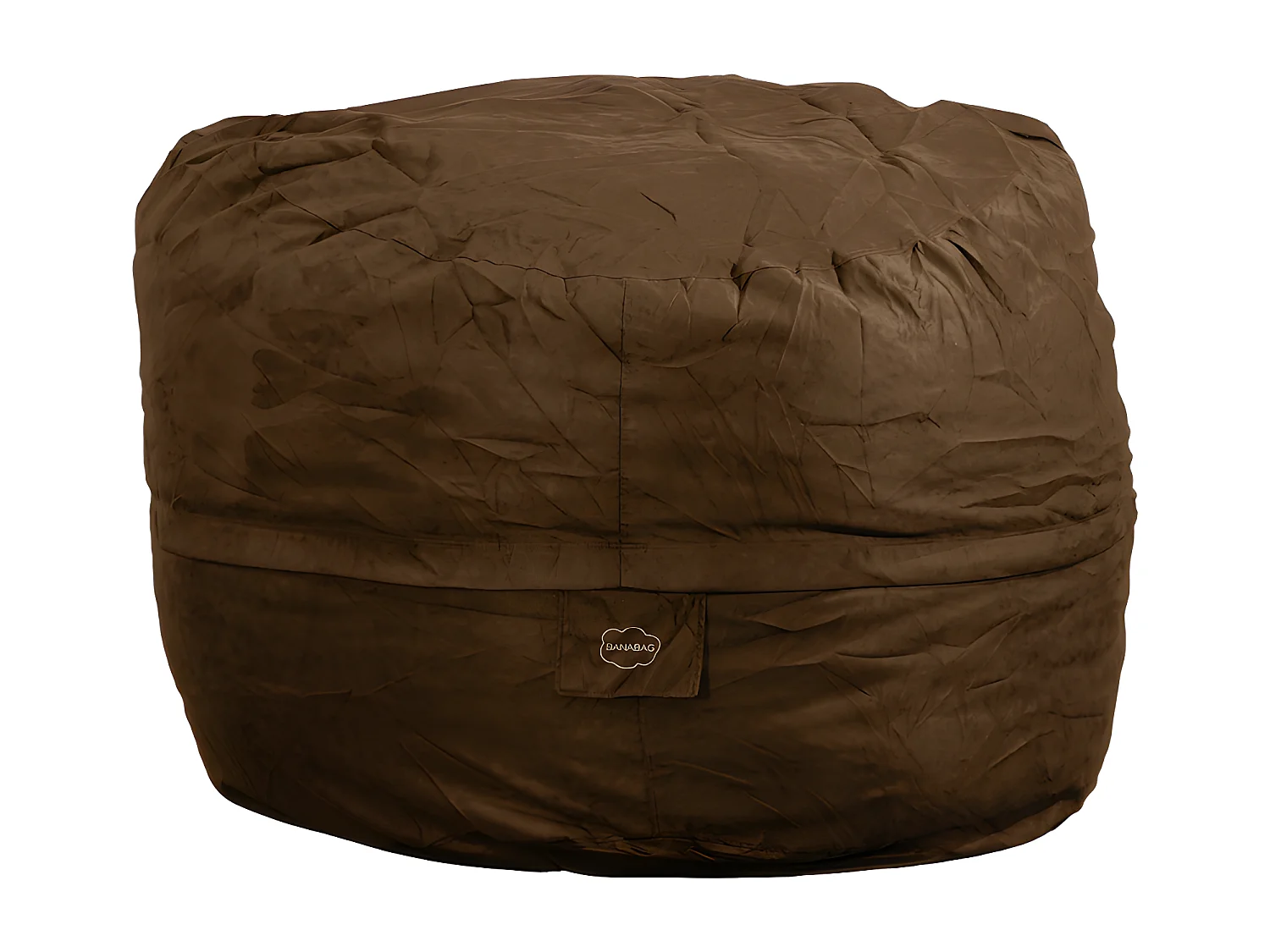 Pouf géant déhoussable microsuède chocolat 180 cm