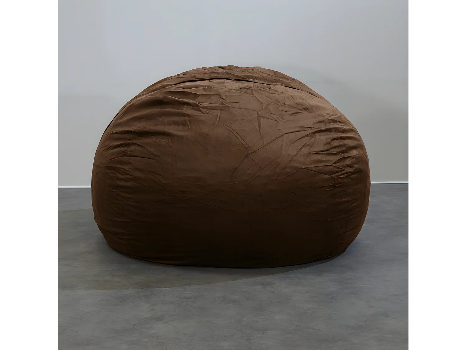 Pouf géant déhoussable microsuède chocolat 180 cm