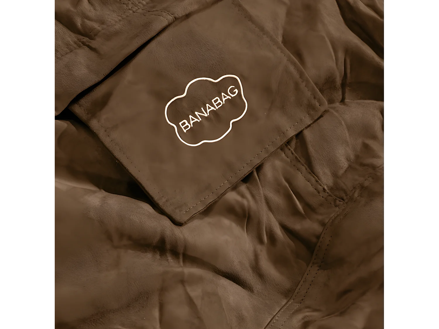 Pouf géant déhoussable microsuède chocolat 180 cm