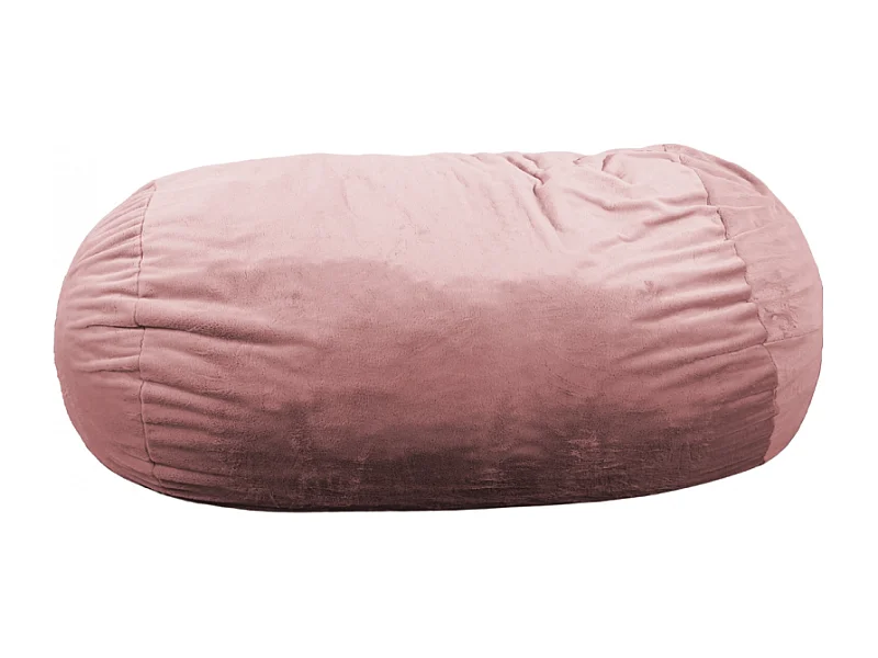 Puff largo gigante de pelo rosa 160 cm