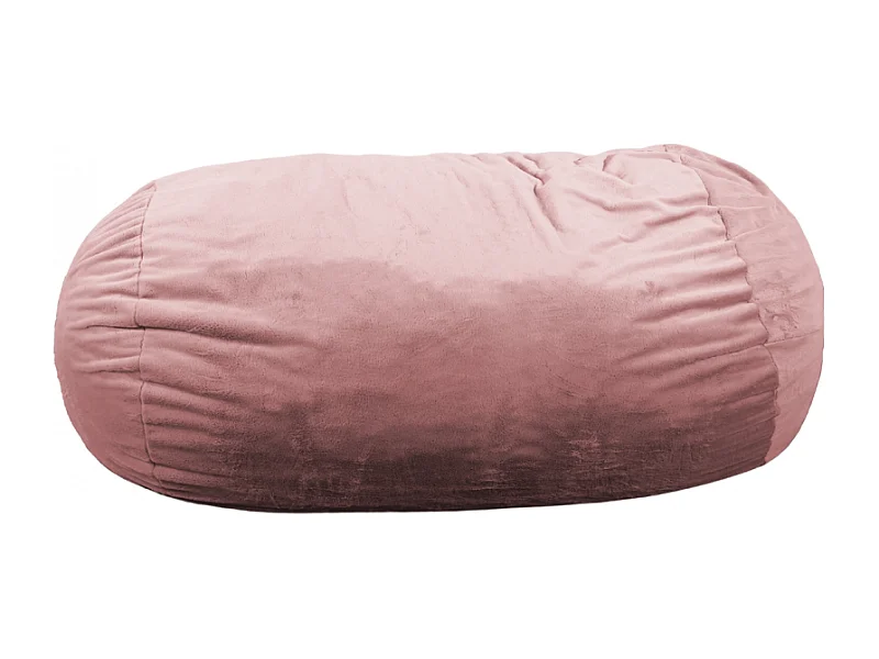 Puff largo gigante de pelo rosa 160 cm