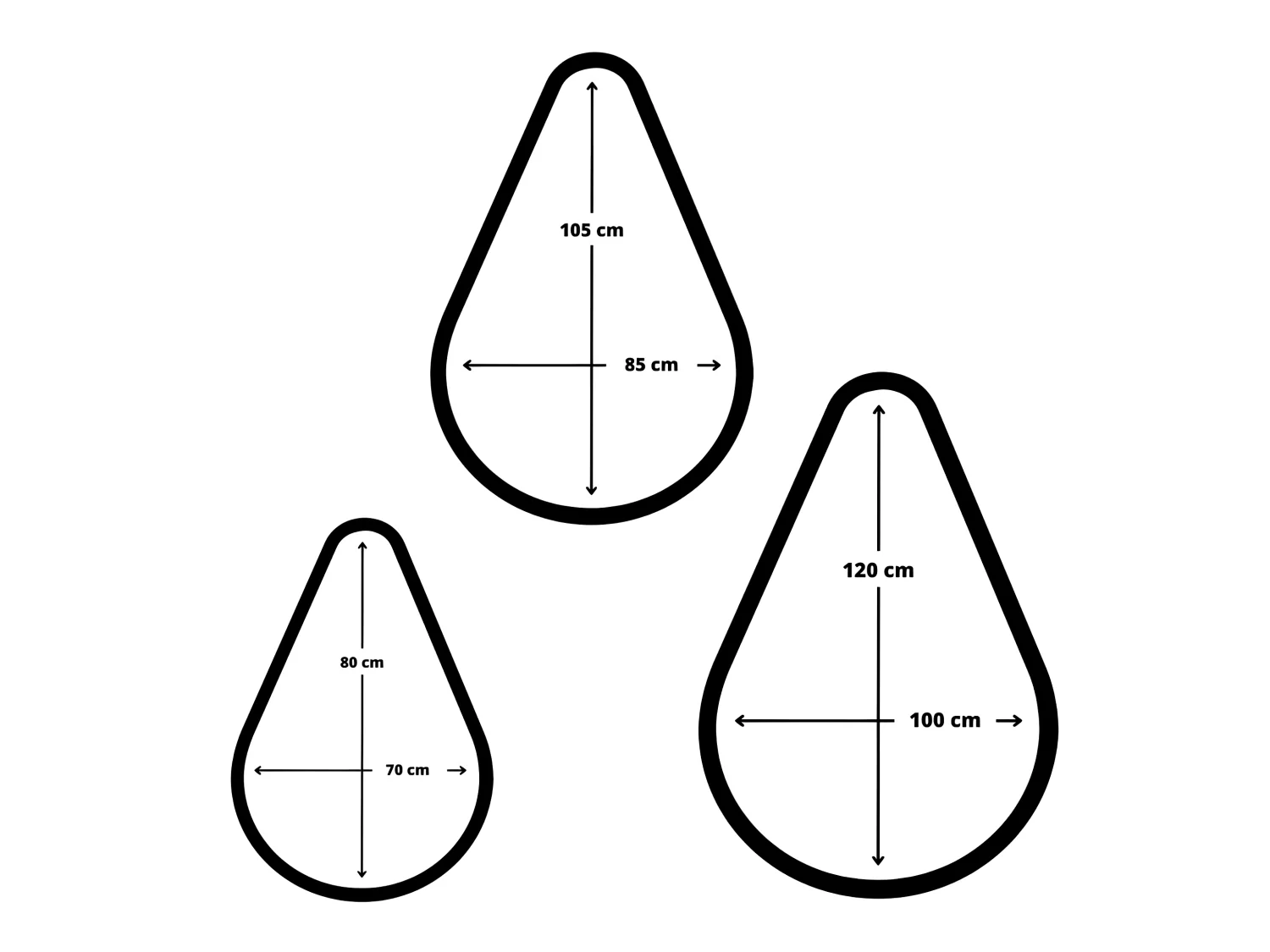 Pouf poire déhoussable noir 80 x 70 cm