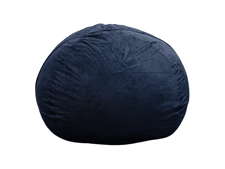 Pouf géant déhoussable microsuède bleu nuit 120 cm