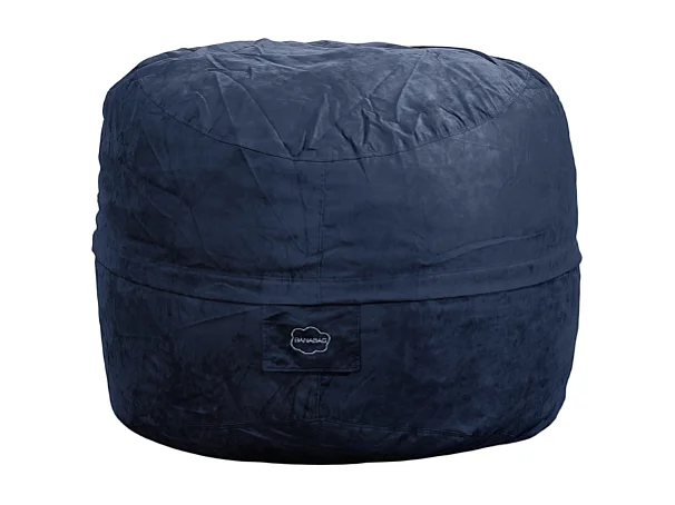 Pouf géant déhoussable microsuède bleu nuit 120 cm
