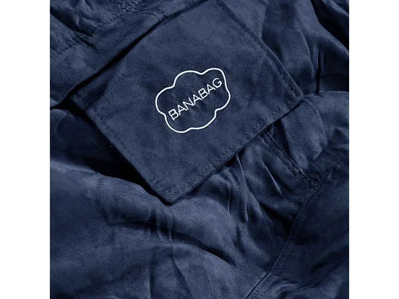 Reuze middernacht blauwe microsuède poef 120 cm