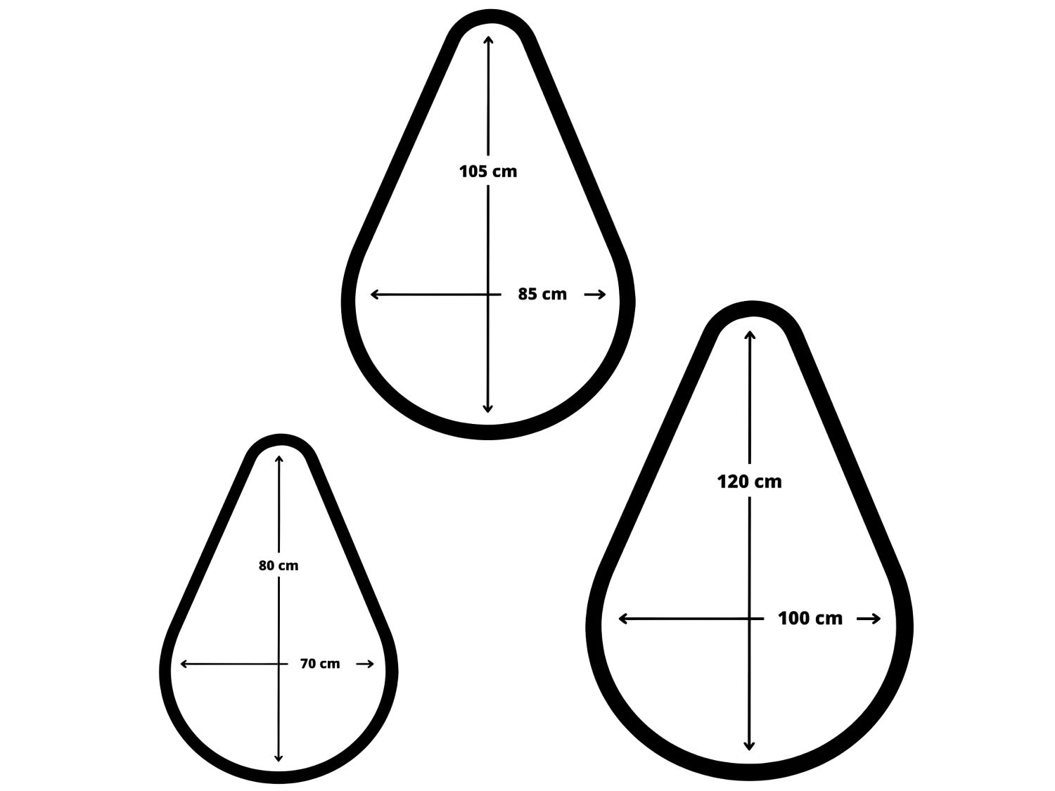 Pouf poire déhoussable gris 105 x 85 cm