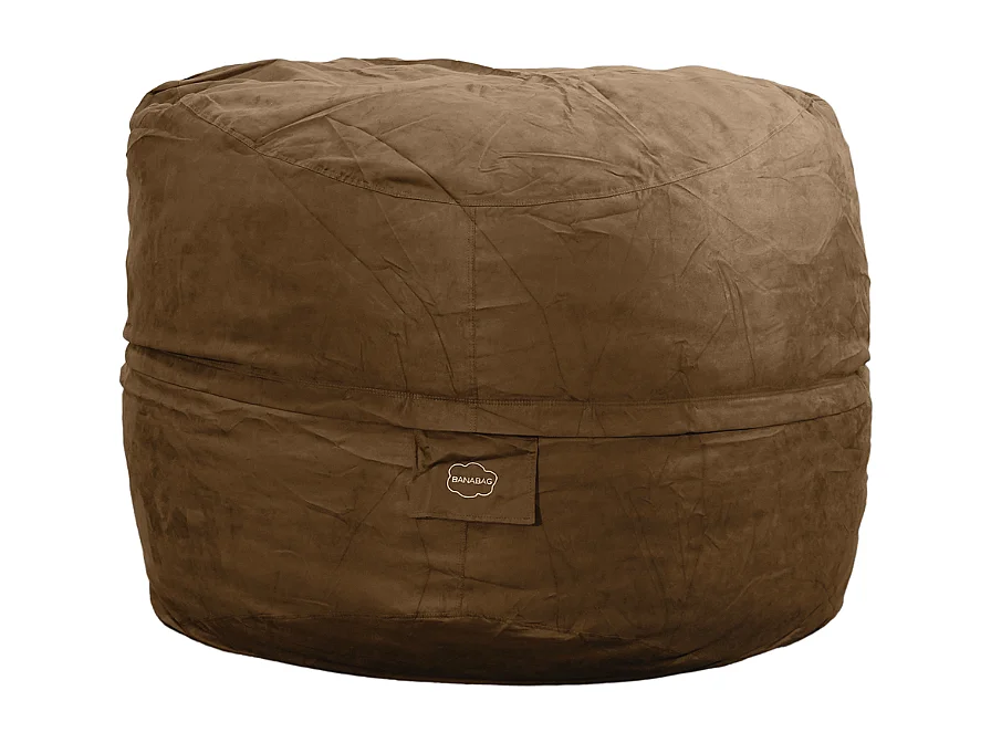 Pouf géant déhoussable microsuède chocolat 200 cm