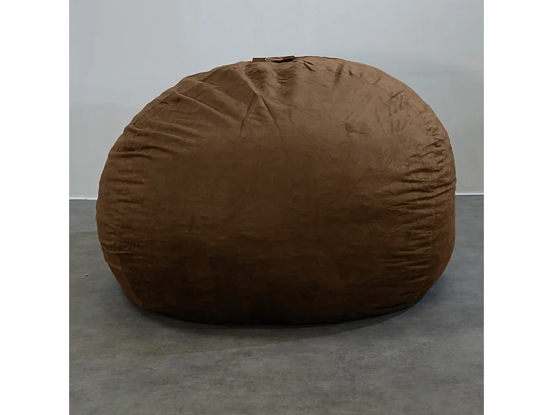 Pouf géant déhoussable microsuède chocolat 200 cm