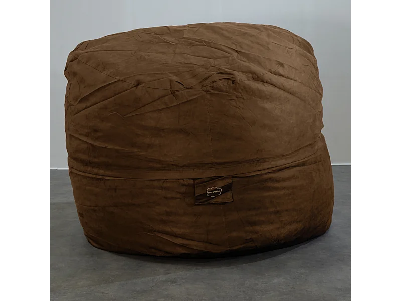 Pouf géant déhoussable microsuède chocolat 200 cm