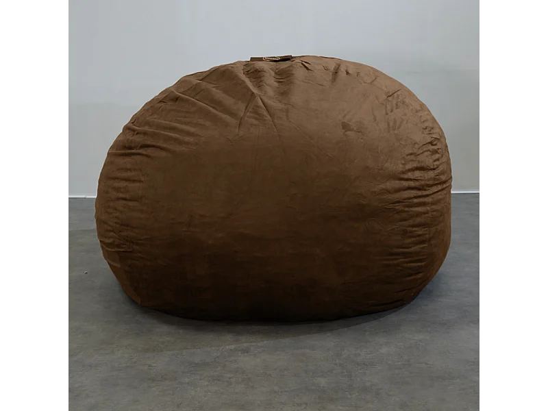 Pouf géant déhoussable microsuède chocolat 200 cm