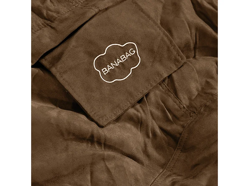 Pouf géant déhoussable microsuède chocolat 120 cm