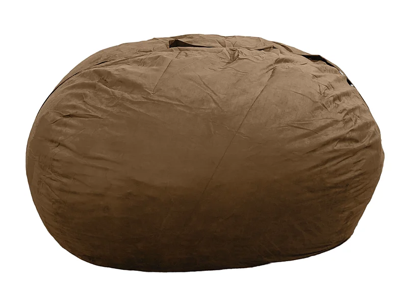 Pouf géant déhoussable microsuède chocolat 120 cm