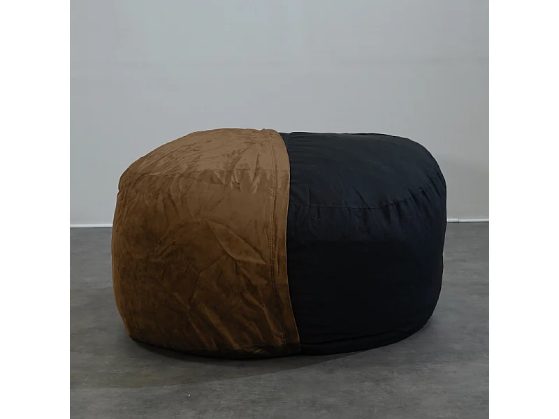 Pouf géant déhoussable microsuède chocolat 120 cm