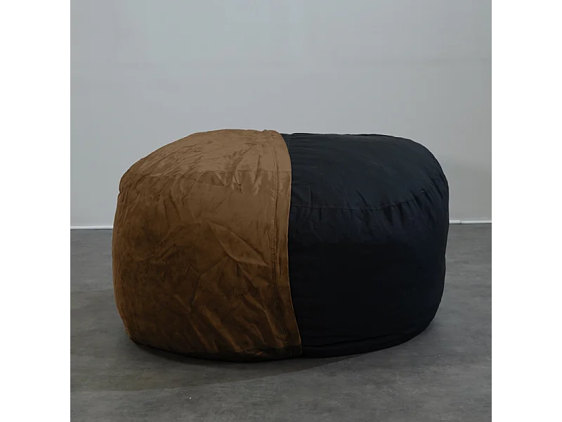 Pouf géant déhoussable microsuède chocolat 120 cm
