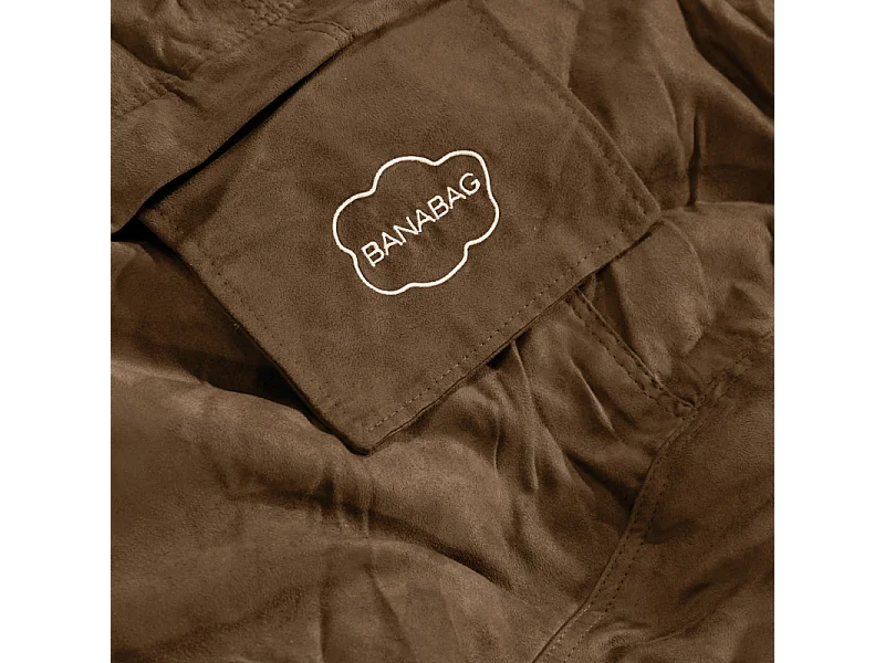 Pouf géant déhoussable microsuède chocolat 120 cm