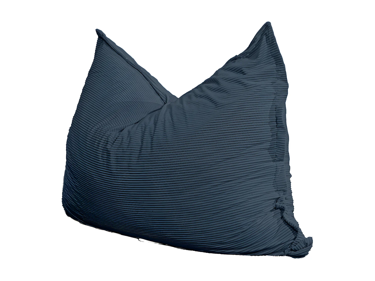 Pouf velours côtelé déhoussable bleu nuit 180 x 140 cm