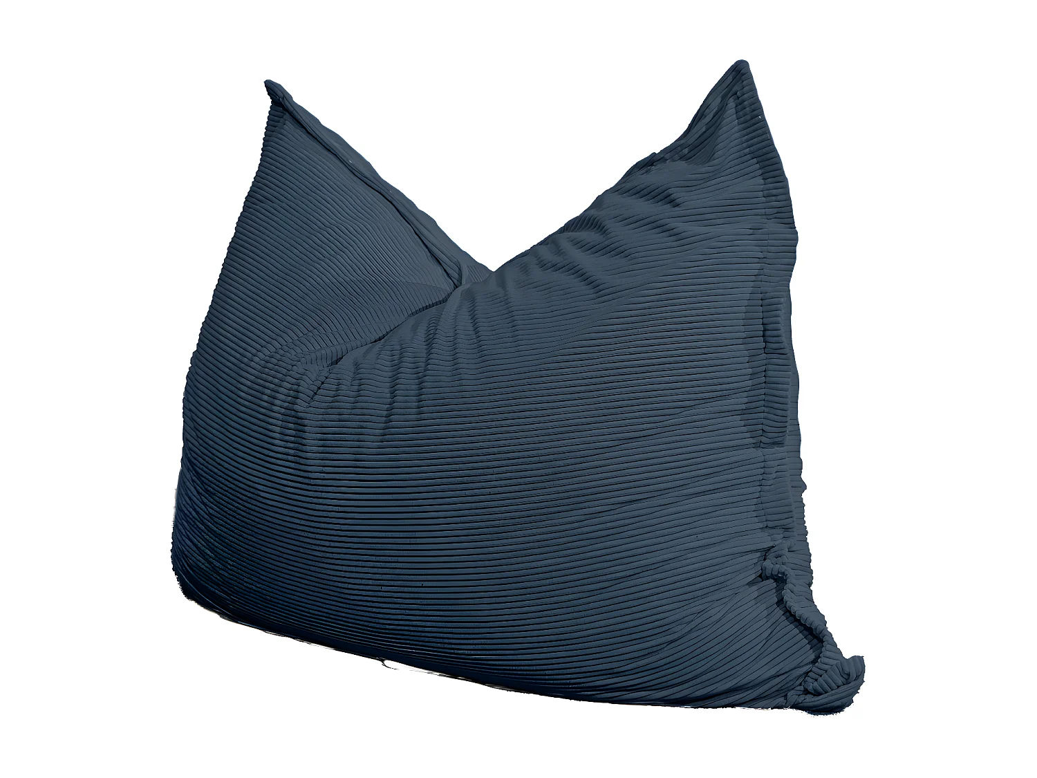 Pouf velours côtelé déhoussable bleu nuit 180 x 140 cm