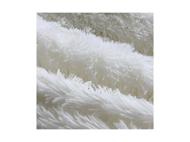 Pouf géant déhoussable fausse fourrure blanc 200 cm