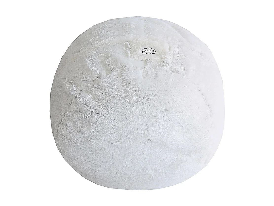 XL Pouf aus Fell 200 cm, Weiß