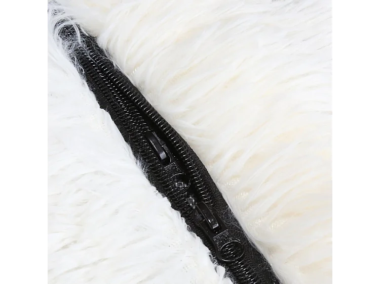 Reuze witte poef met nepbont, 200 cm