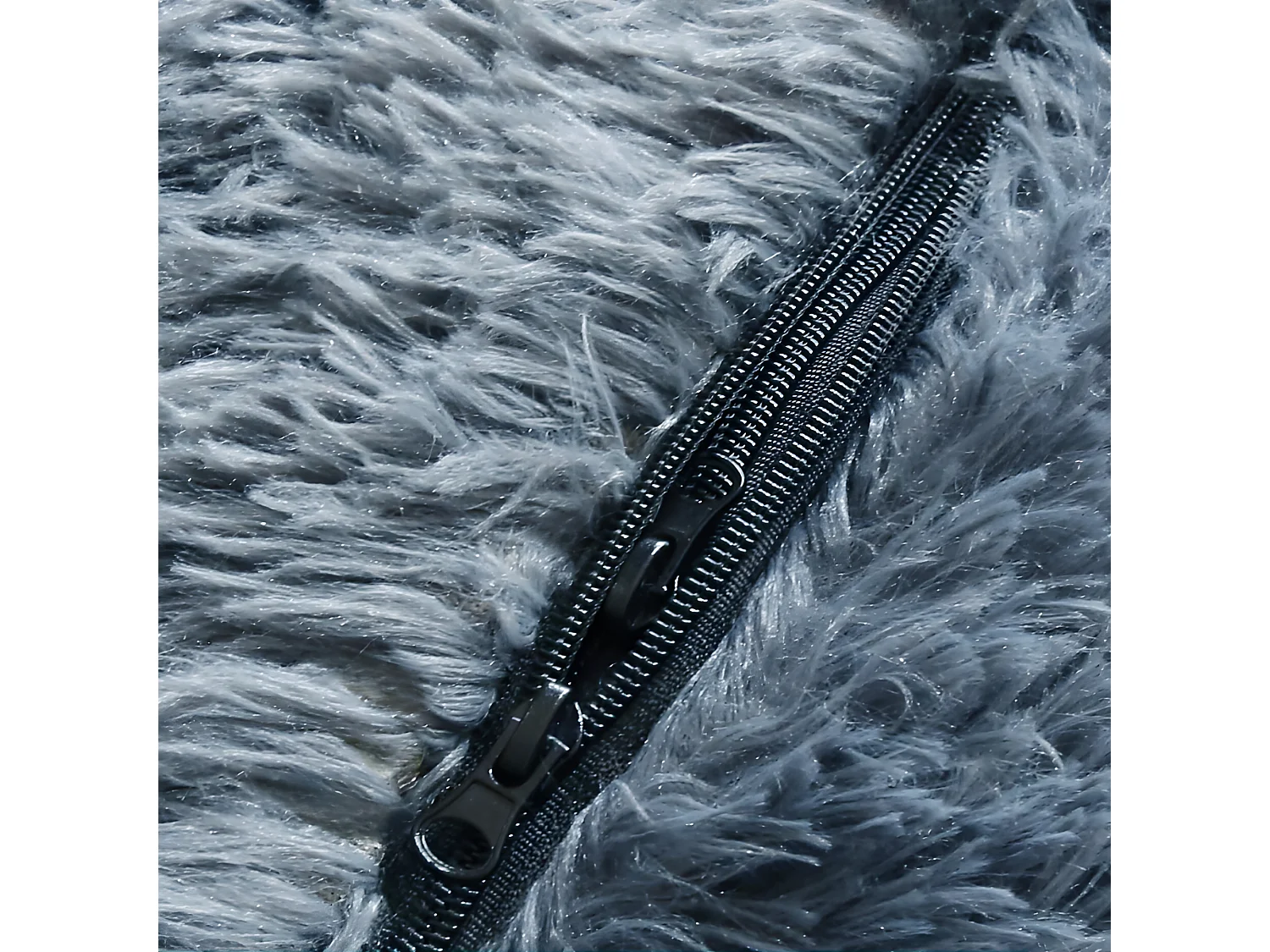 Puf gigante de pelo gris 140 cm