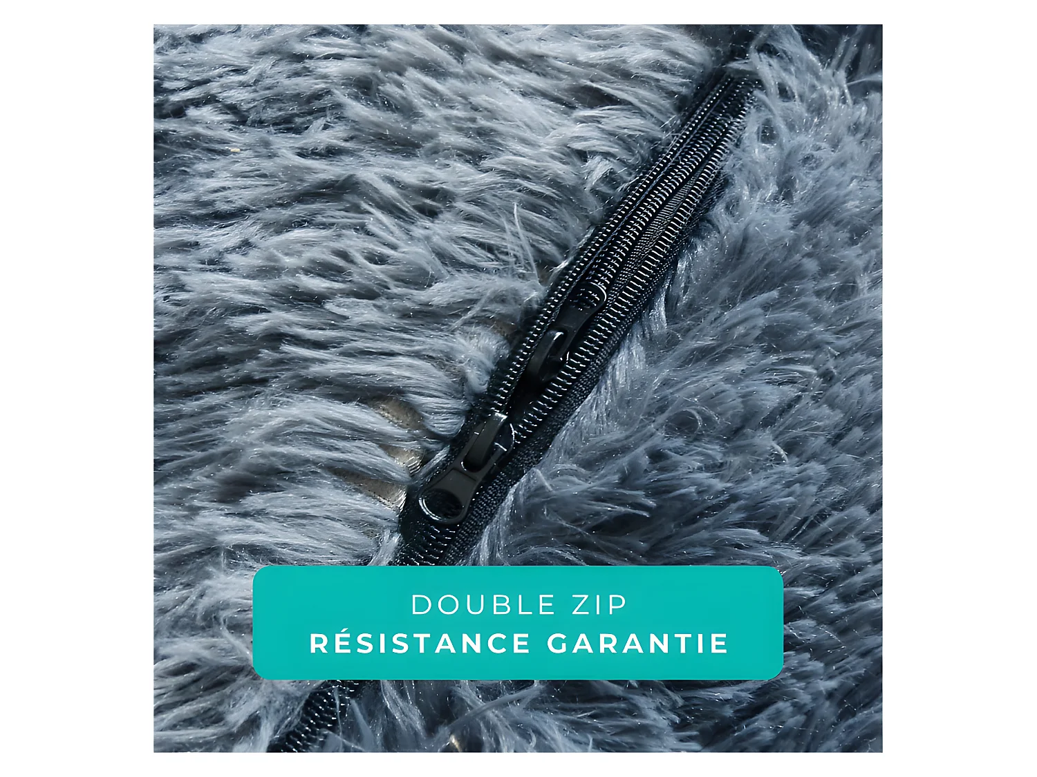 Puf gigante de pelo gris 140 cm