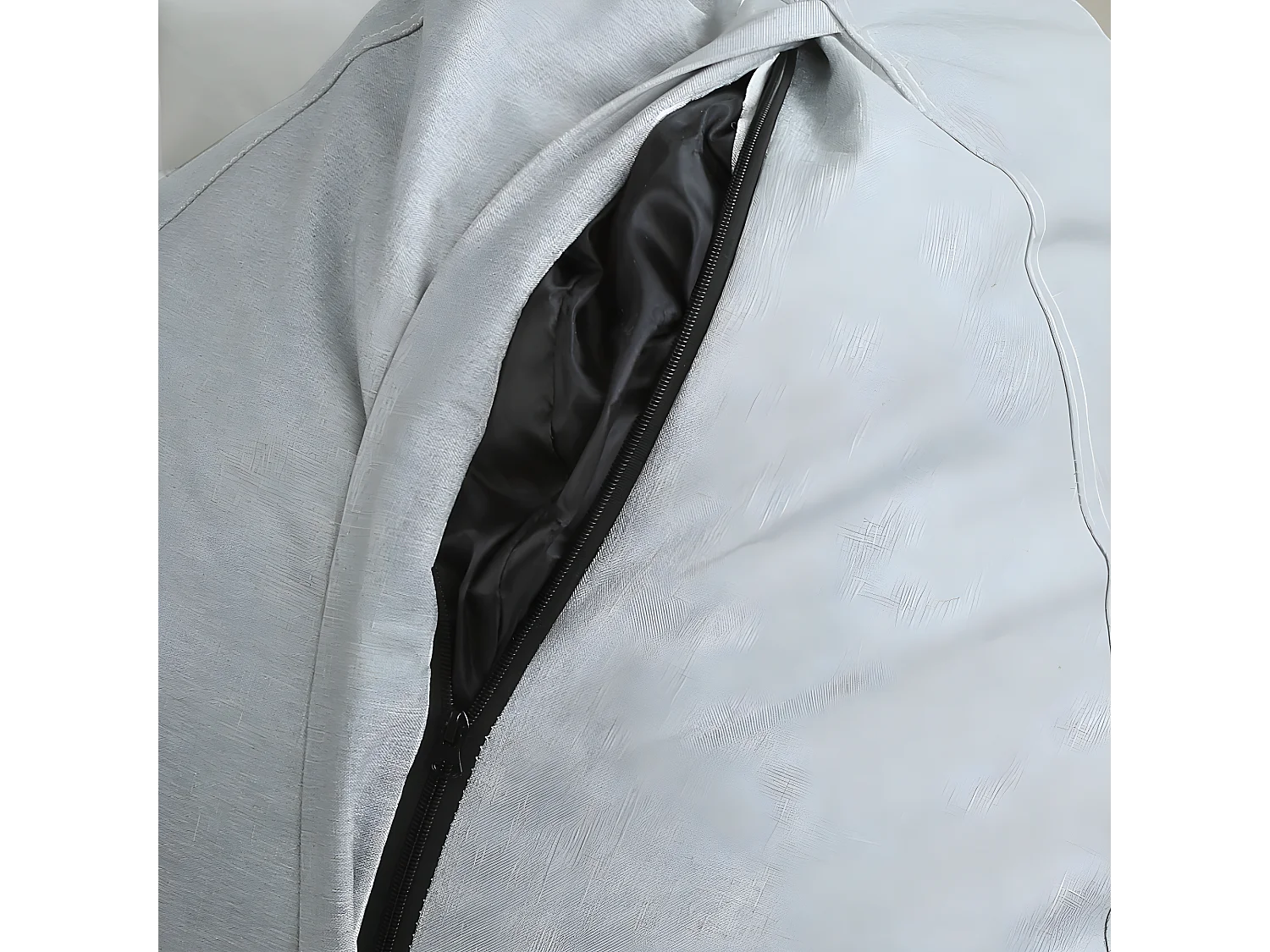 Grijze peervormige poef 80 x 70 cm