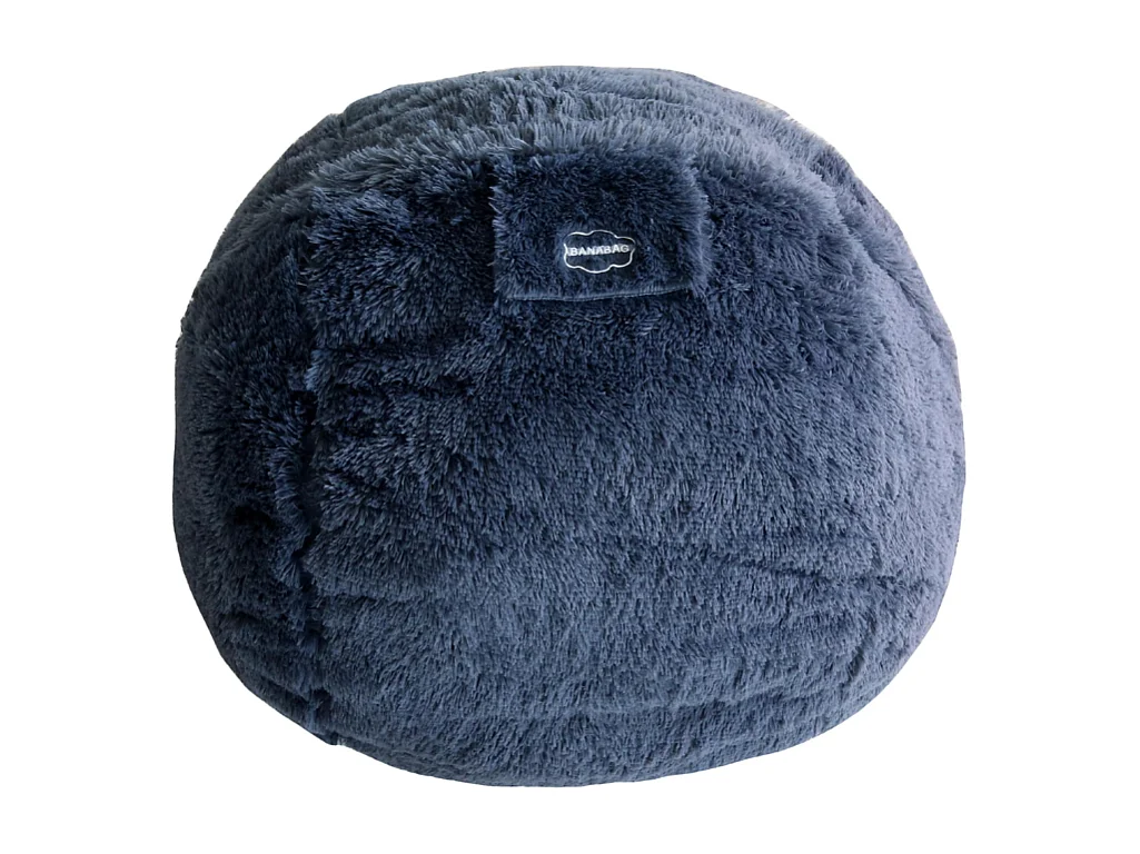 Reuze grijze poef met nepbont, 200 cm