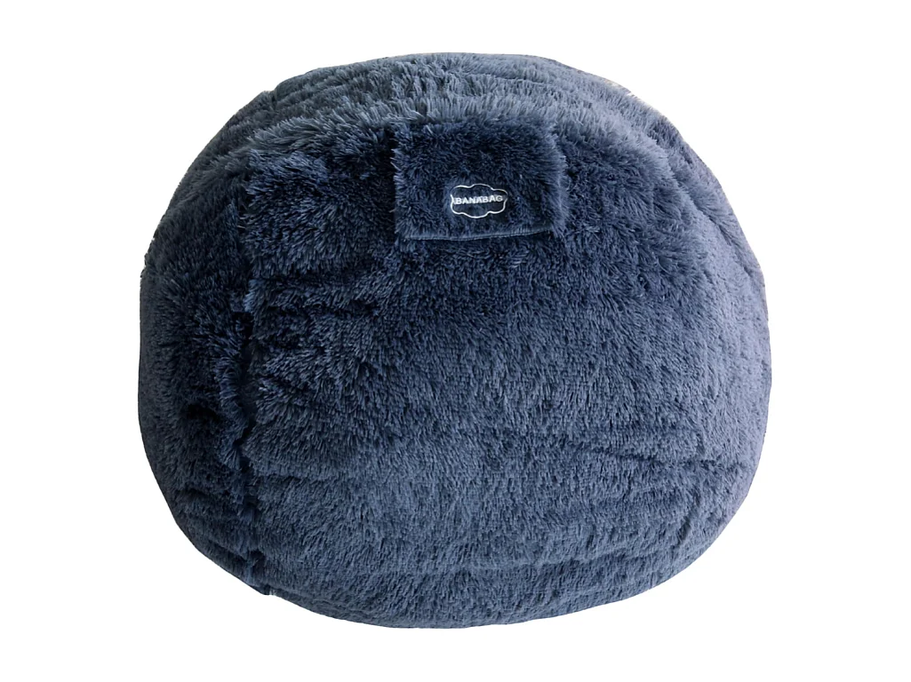 Reuze grijze poef met nepbont, 200 cm