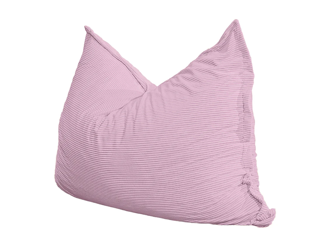 Pouf velours côtelé déhoussable 180 x 140 cm violet parme