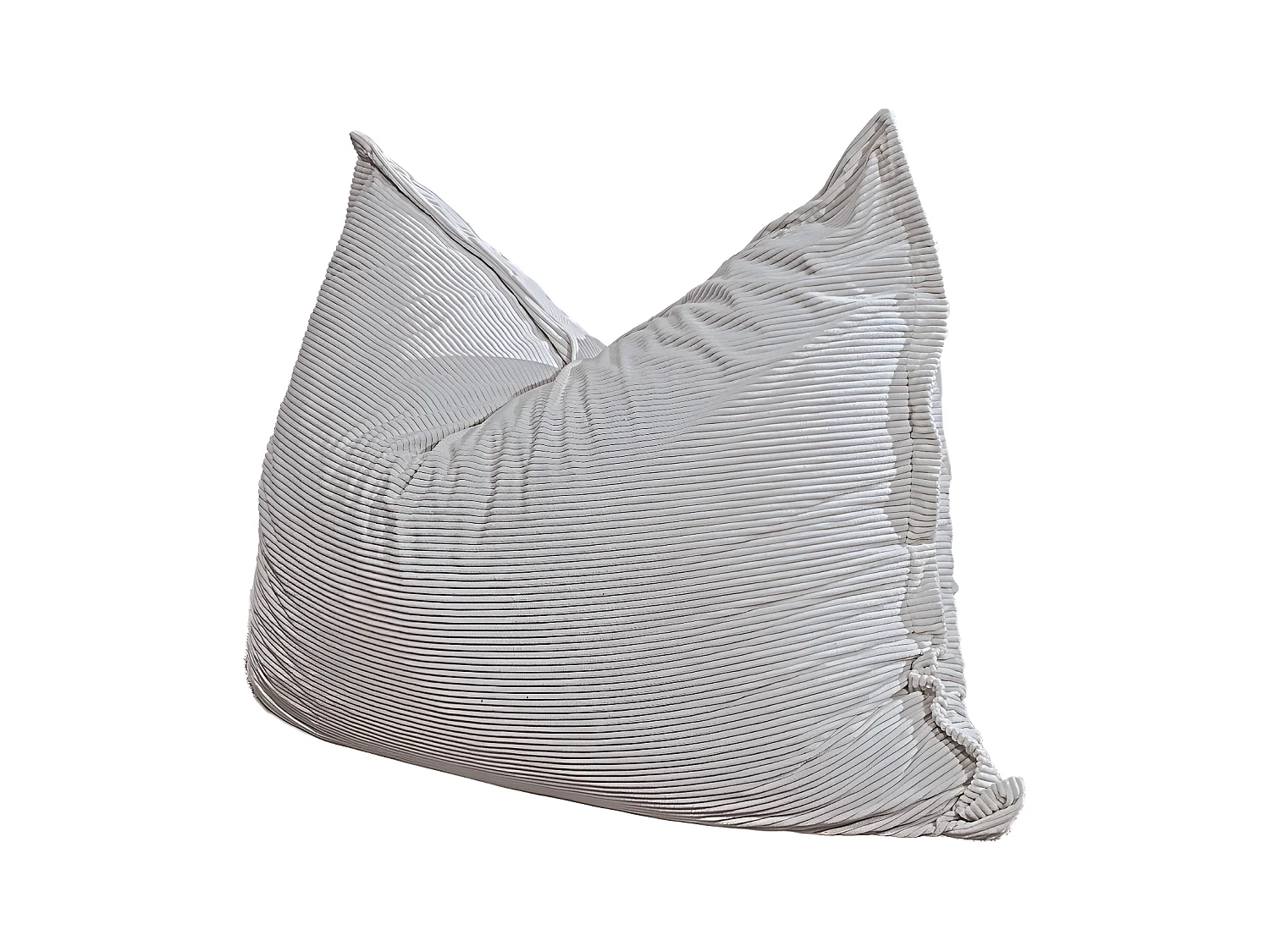 Pouf velours côtelé déhoussable gris clair 180 x 140 cm