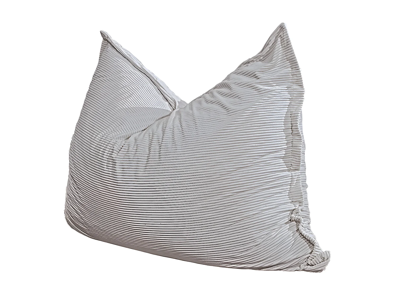 Pouf velours côtelé déhoussable gris clair 180 x 140 cm