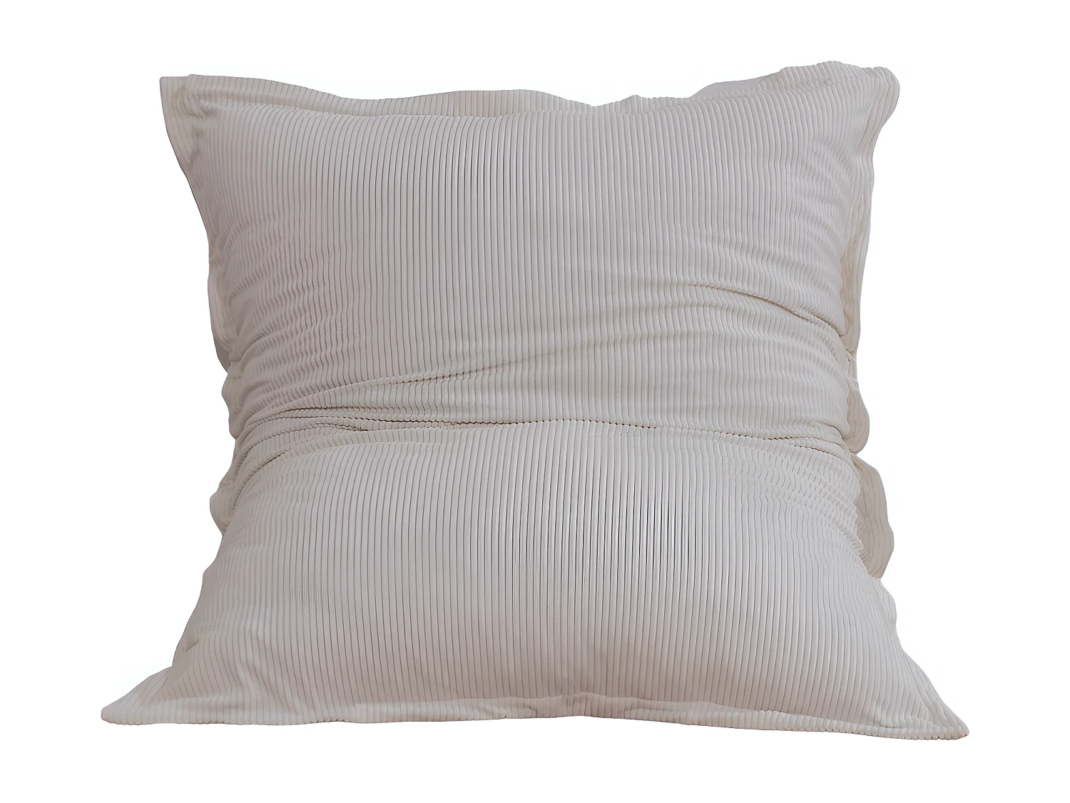 Pouf velours côtelé déhoussable gris clair 180 x 140 cm