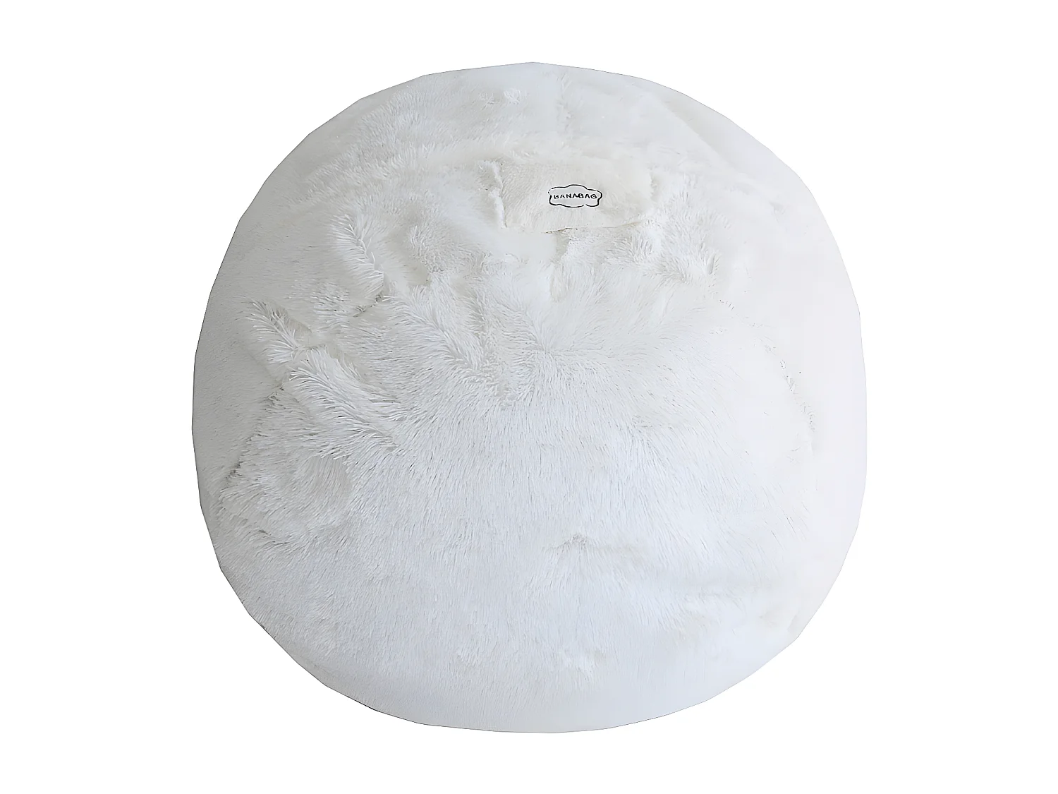 Pouf géant déhoussable fausse fourrure blanc 160 cm