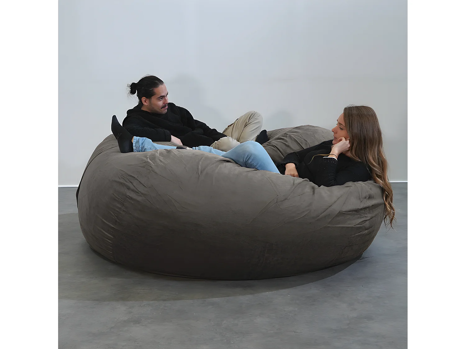 Reuze grijze microsuède  180 cm