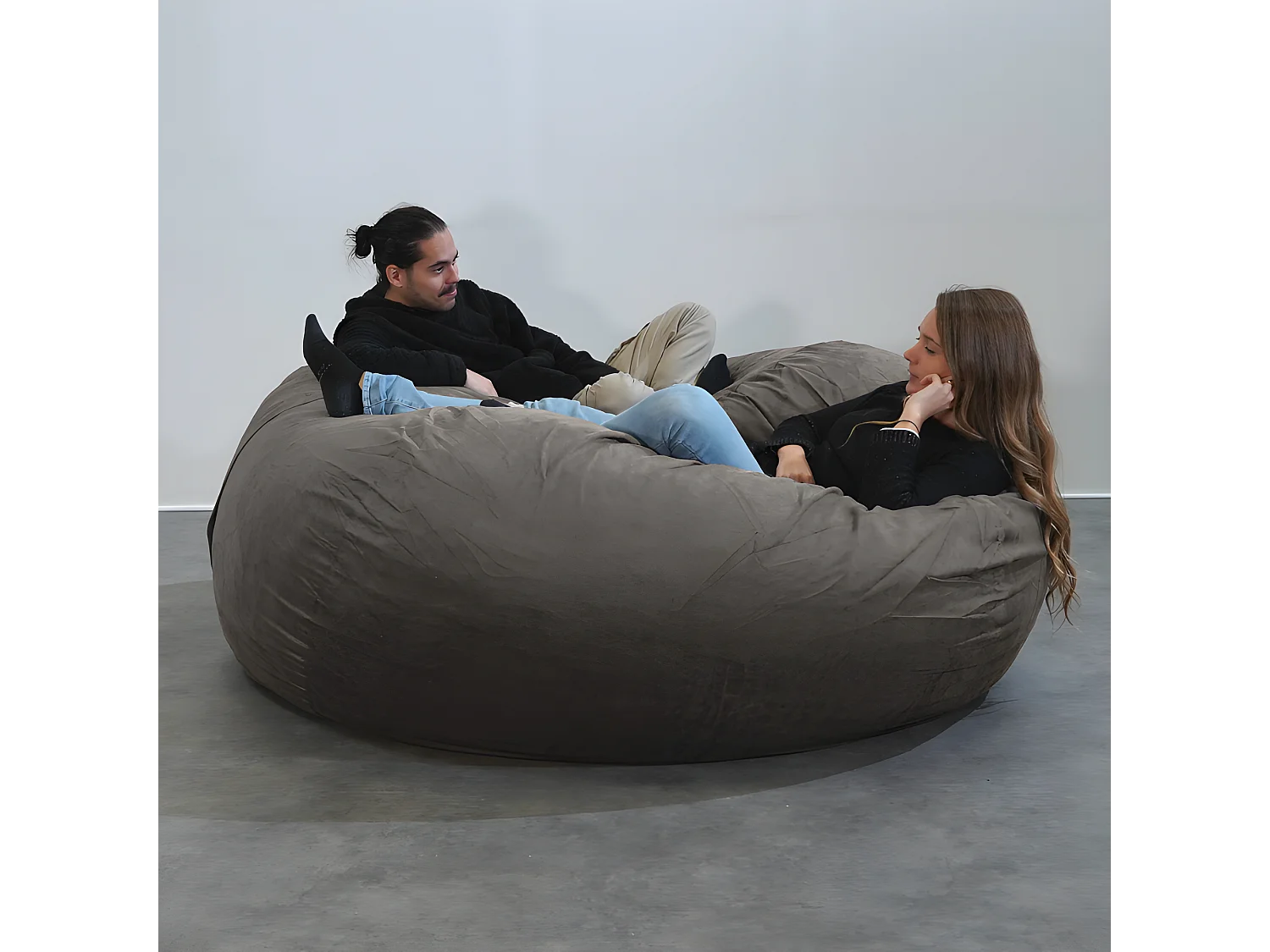 Reuze grijze microsuède  180 cm