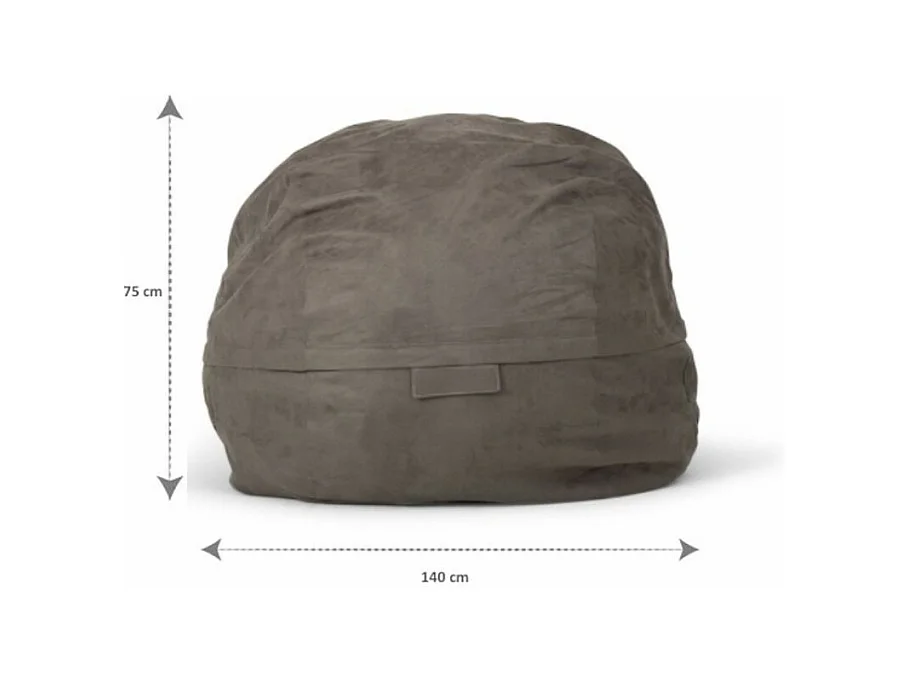 Reuze grijze microsuède poef 140 cm