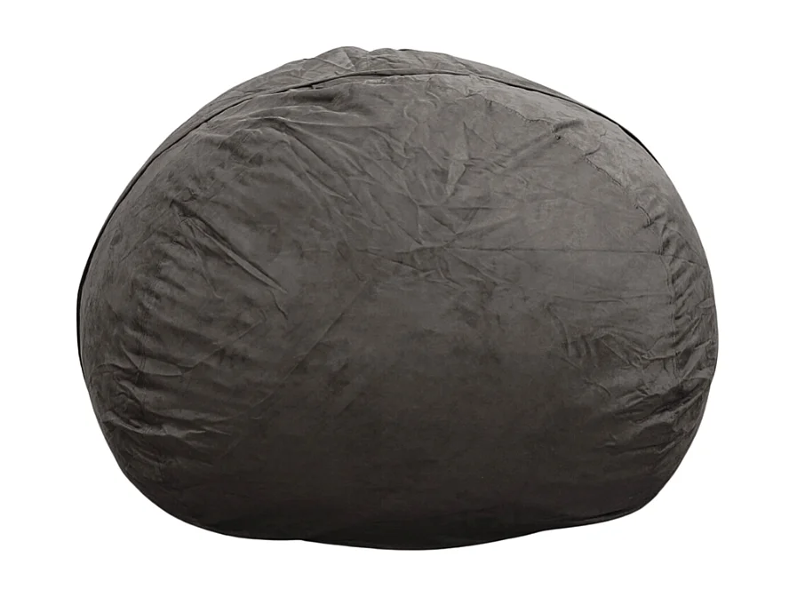 Pouf géant déhoussable microsuède gris 140 cm