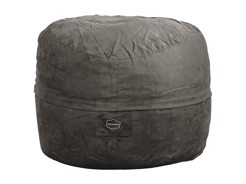Pouf géant déhoussable microsuède gris 140 cm