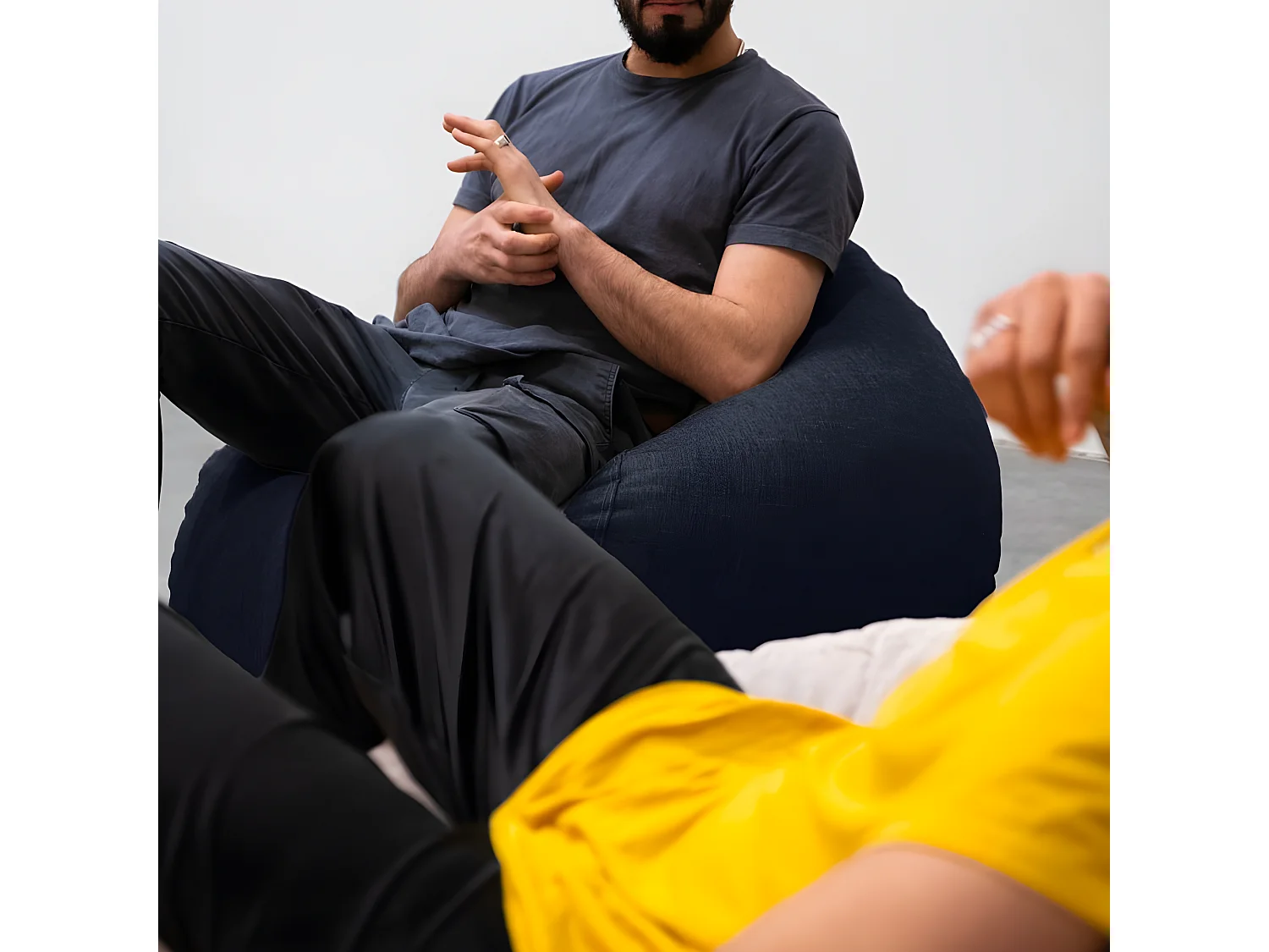 Birnen-Pouf 120 x 100 cm, Schwarz