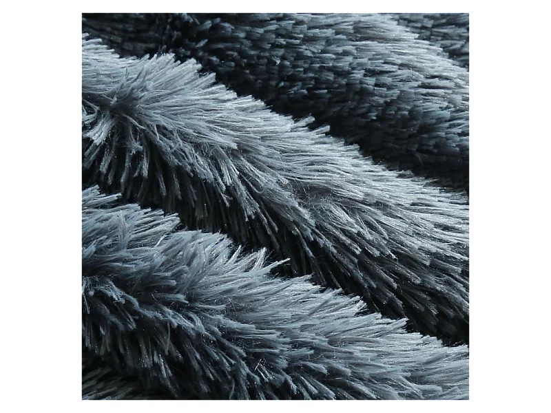 Reuze grijze poef met nepbont, 180 cm