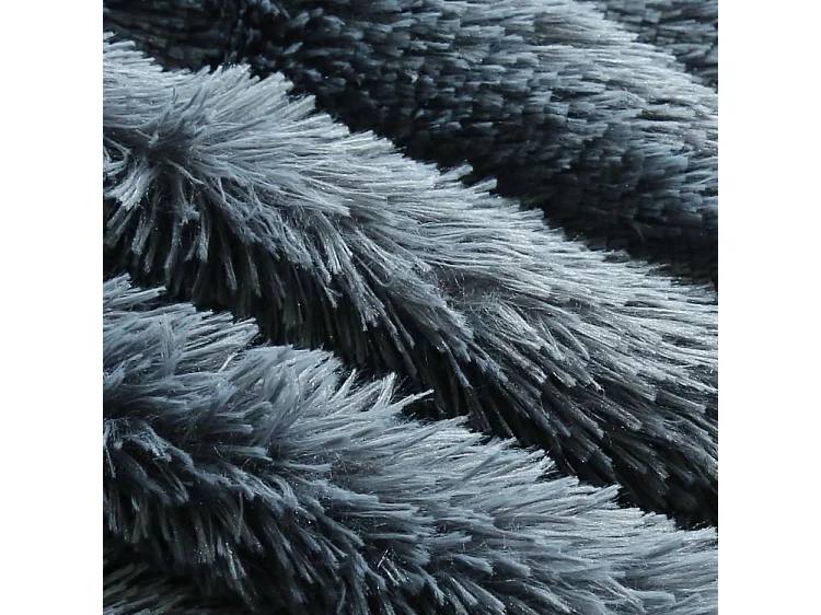 Reuze grijze poef met nepbont, 180 cm